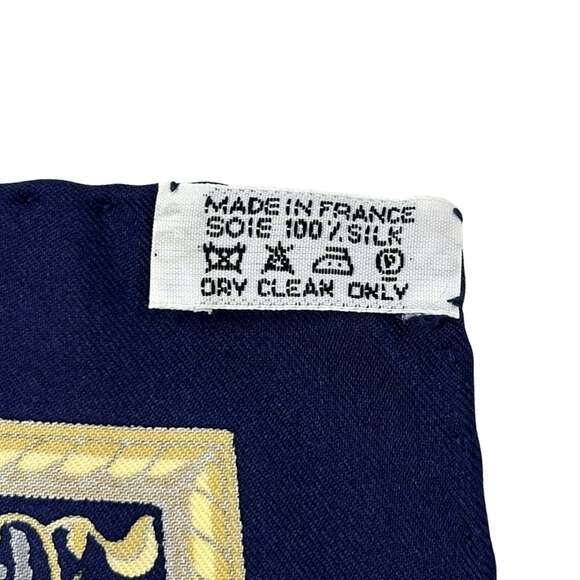 HERMES Authentic Blue Silk Scarf - Picture 5 of 6